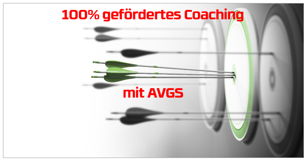 Drei Ziele mit Fokus auf das Ziel in der Mitte und Pfeilen, die die Mitte treffen. Konzept der Zielerreichung, Zielfindung und Orientierung. 100% gefördertes Coaching mit AVGS-Gutschein